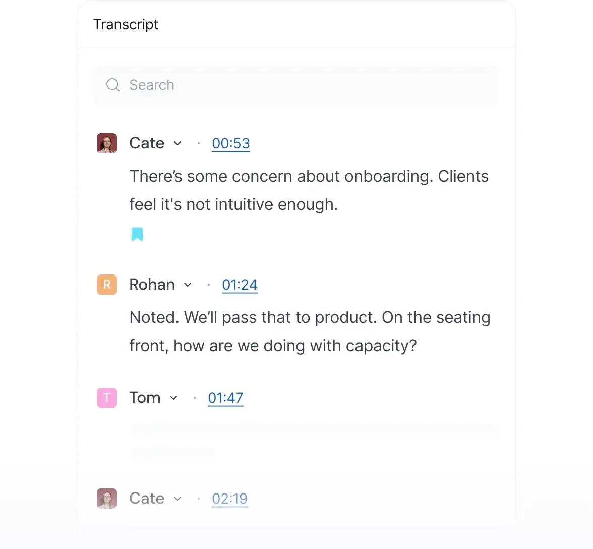 Transcription and recording interface